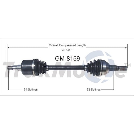 Surtrack Axle Cv Axle Shaft, Gm-8159 GM-8159